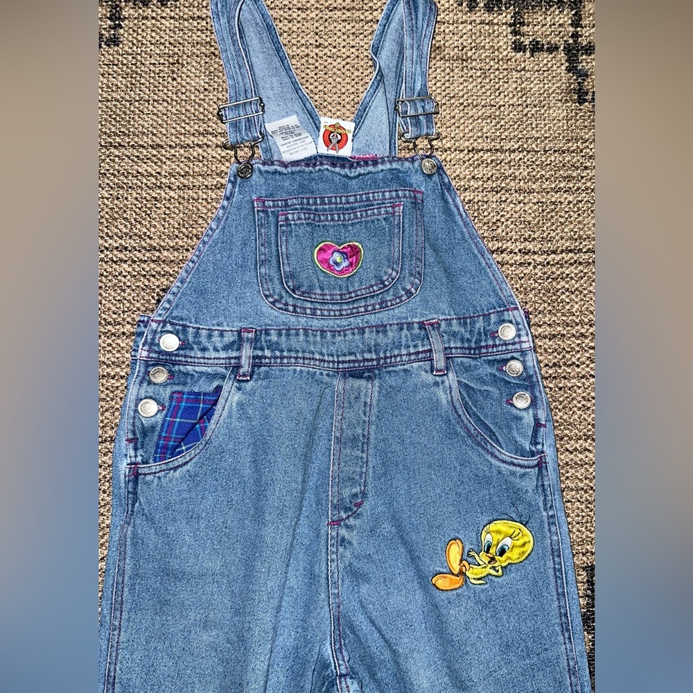 Vintage Y2K TWEETY BIRD Overalls Girls 10/12